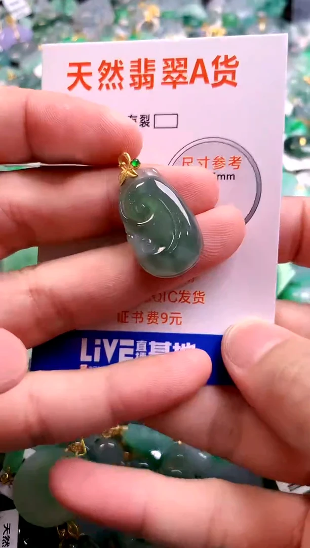 颈饰18K金镶嵌翡翠0348719551