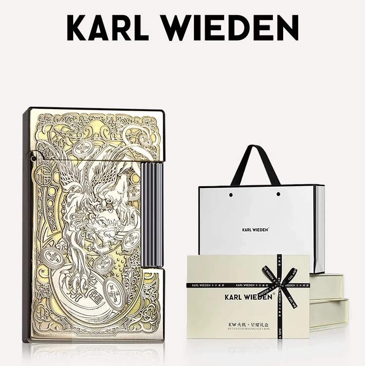 精雕貔貅-KW卡尔威登打火机煤油侧滑朗声机高档创意送男朋友礼物