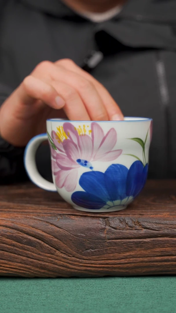 【闪购商品】瓷片80景德镇杯釉下手工手绘瓷器