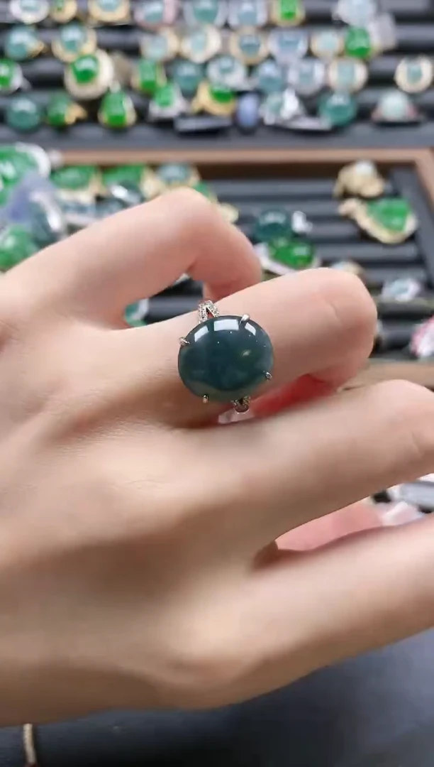 【闪购商品】翡翠戒指银S925镶嵌51511