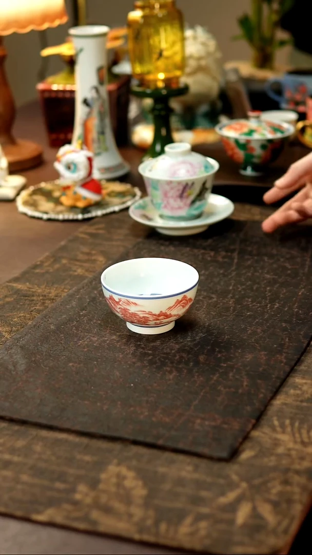 景德镇陶瓷杯碗柴烧多人