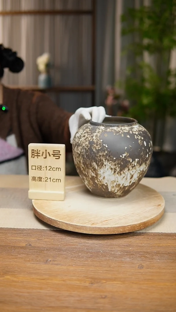 【闪购商品】陶瓷花器胖小号诧寂黑
