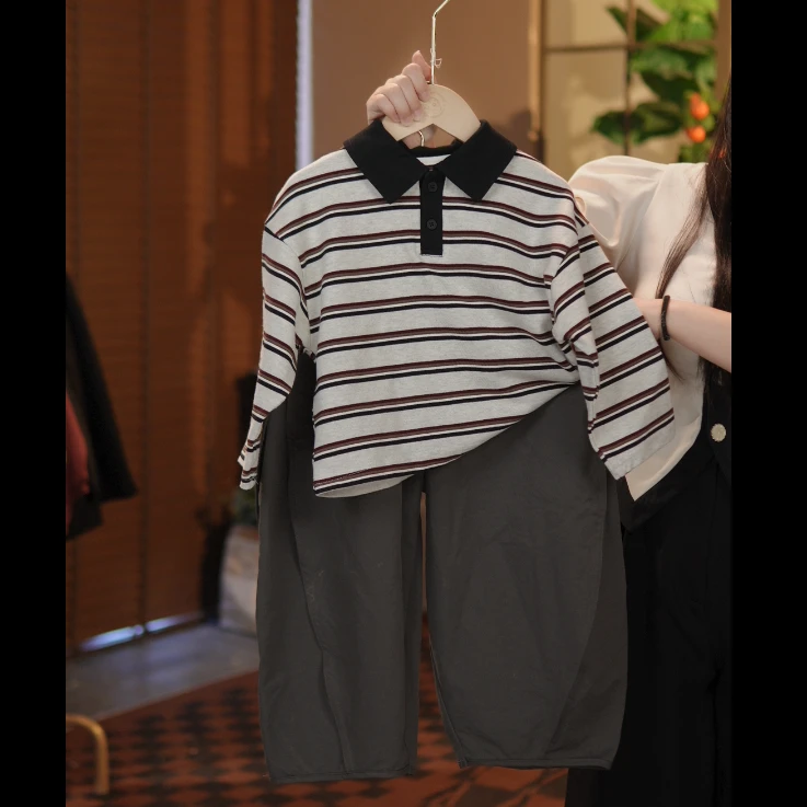 男童套装韩系工装风两件套衬衣2025秋装新款儿童休闲街潮上衣