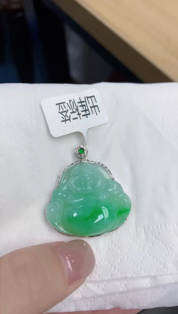 【闪购商品】翡翠颈饰18K金镶嵌天然缅甸翡翠A货