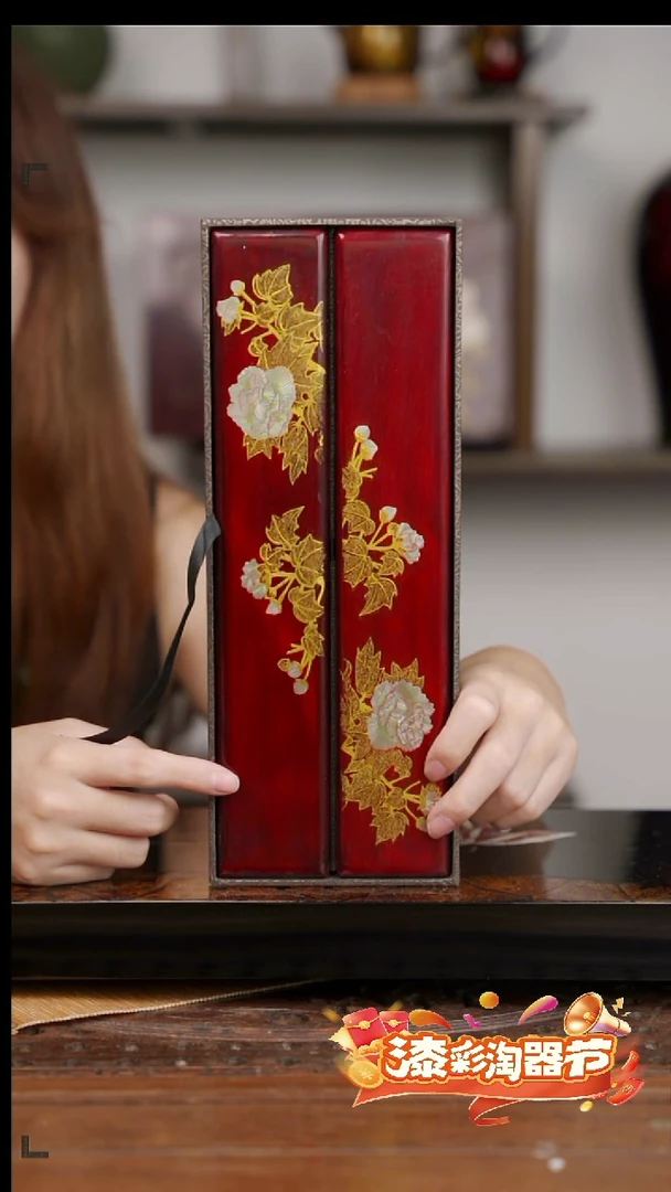 雕银丝光芙蓉镇尺（单只）