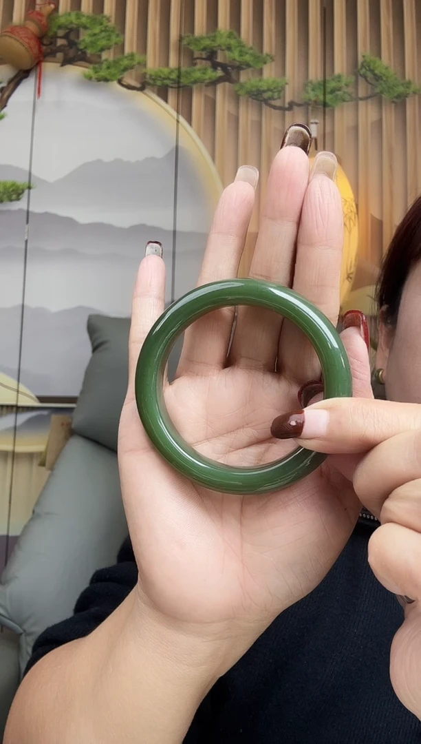 未镶嵌手镯和田玉青黄口手镯55-56