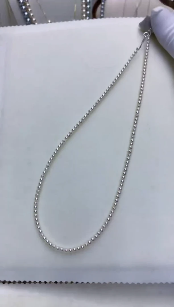 【闪购商品】海水珍珠商品18K金镶嵌3-3.5真多麻色小米链