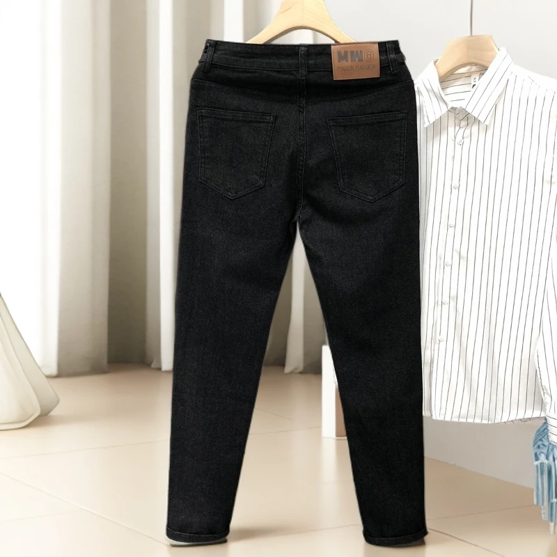 塔姆达鲁亚时尚简约黑灰色直筒牛仔裤男款韩版修身春秋季休闲长裤