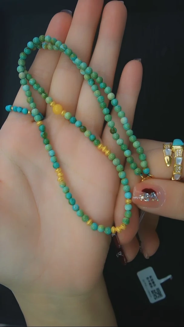 【闪购商品】绿松石项链银S925镶嵌发货一件