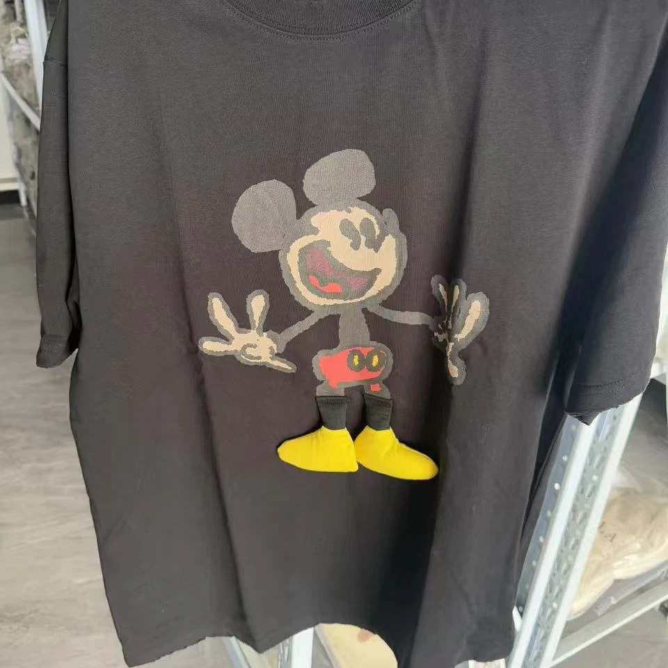 黄色小脚字母纯色印花圆领奶乖系短袖T恤时尚长款均码黑色黑色