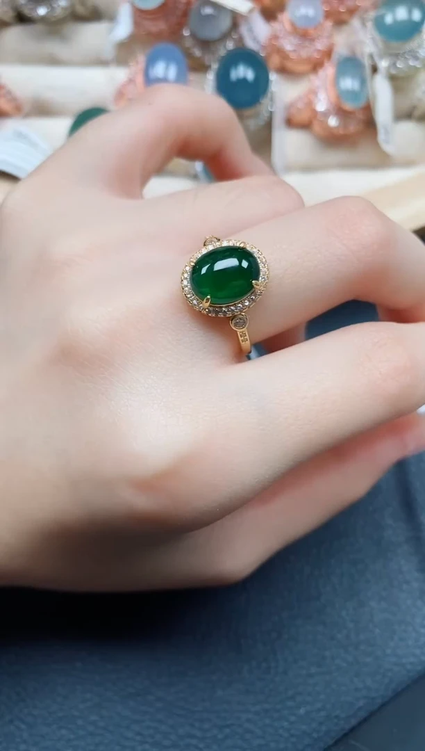 【闪购商品】翡翠戒指银S925镶嵌翡翠