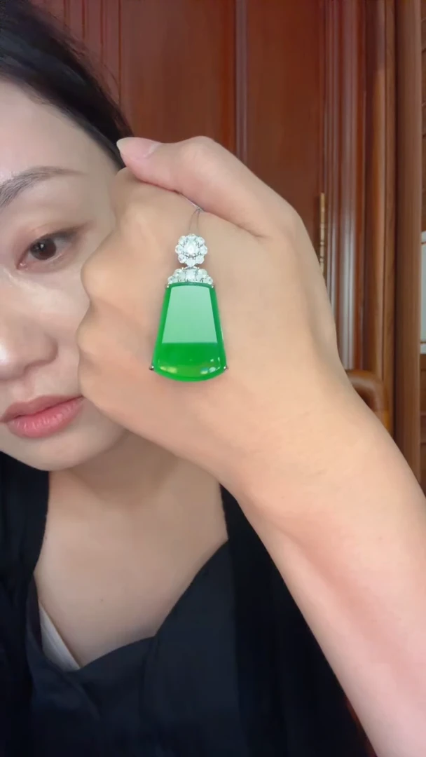 吊坠(不含链)银S925镶嵌翡翠吊坠不含链
