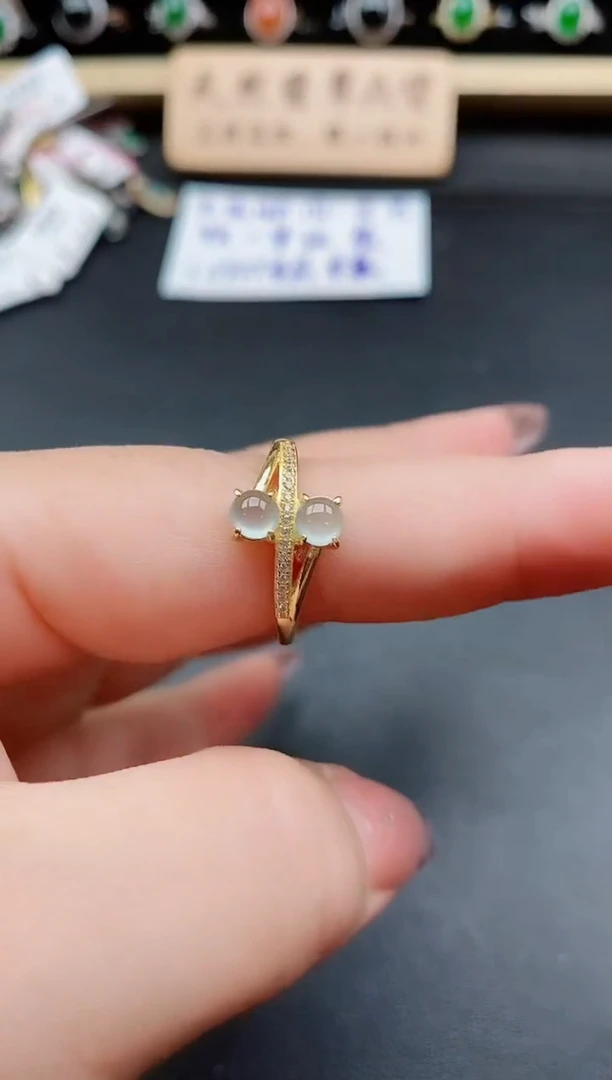 银S925镶嵌戒指翡翠1