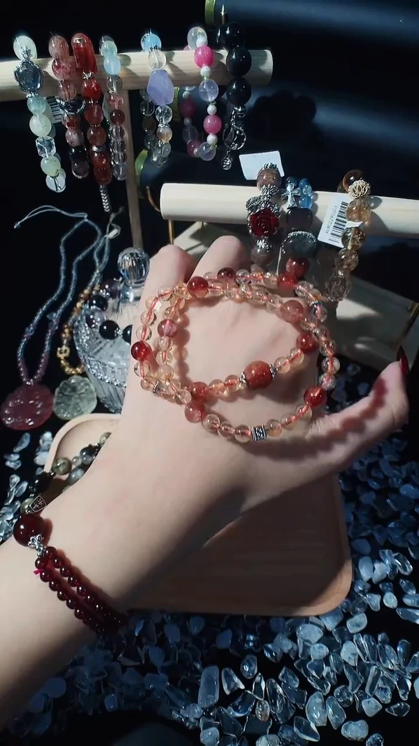 【闪购商品】水晶手链合金黄塔晶双圈