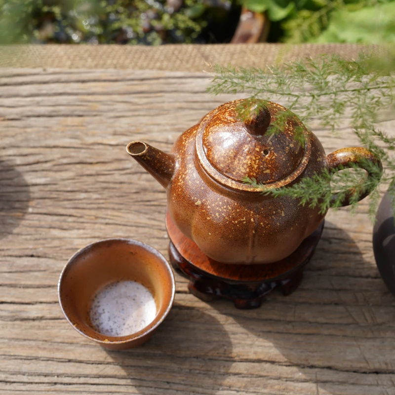 辰州土陶辰州土陶▪非遗柴烧自然落灰问禅茶壶茶杯▪壶260cc杯30cc