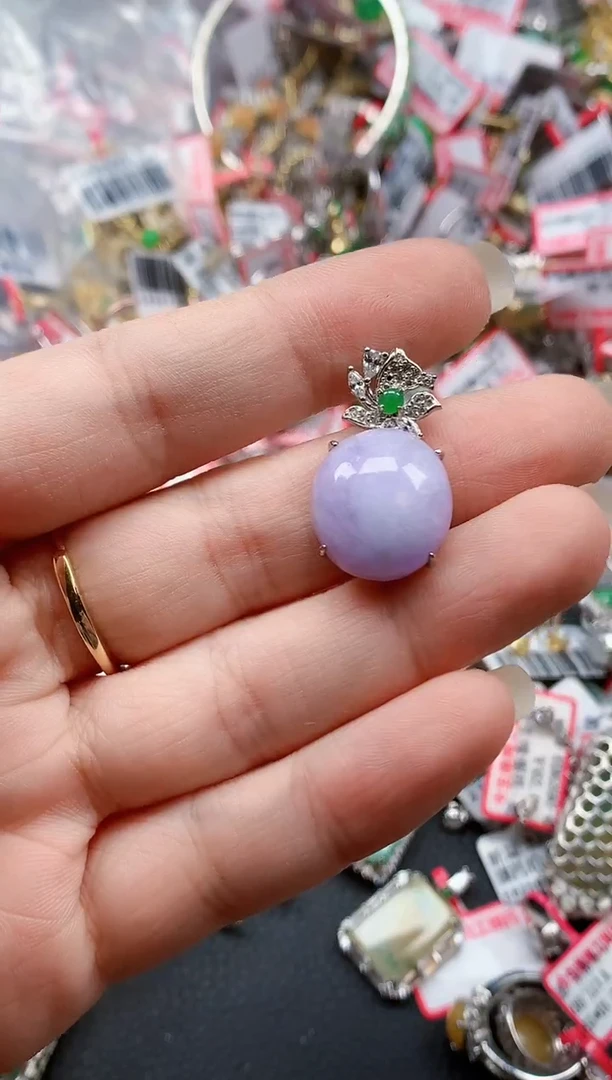 银S925镶嵌戒指翡翠天然A货缅甸翡翠