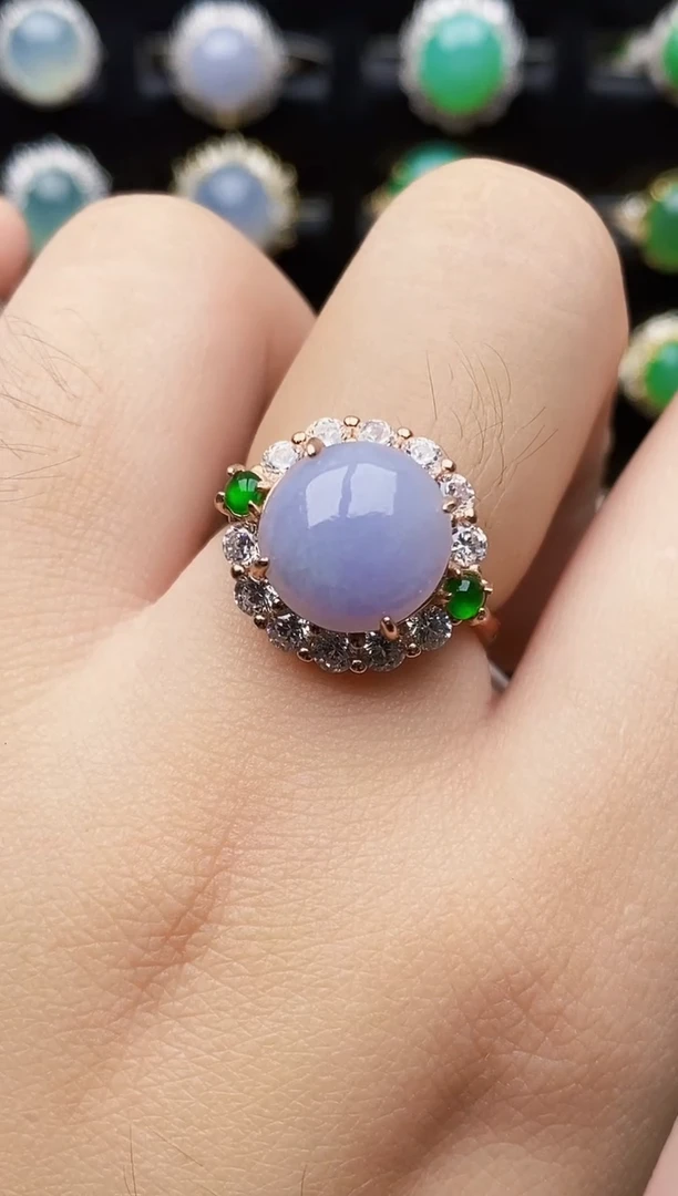 银S925镶嵌戒指翡翠4155