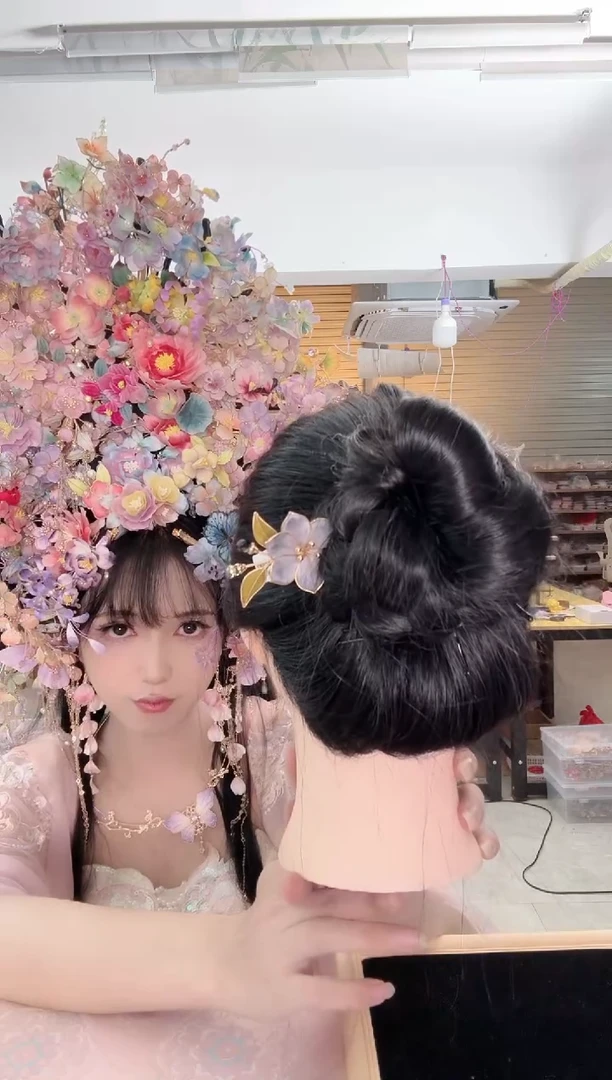 非金属无9320非遗绒花人字簪