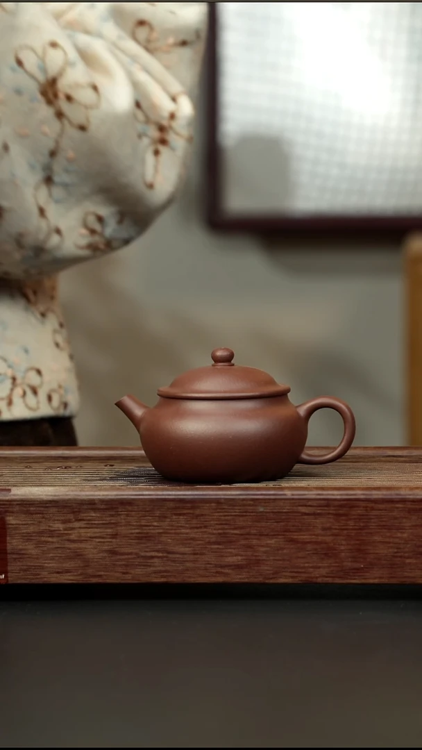 茶壶紫砂老紫泥 钵圆