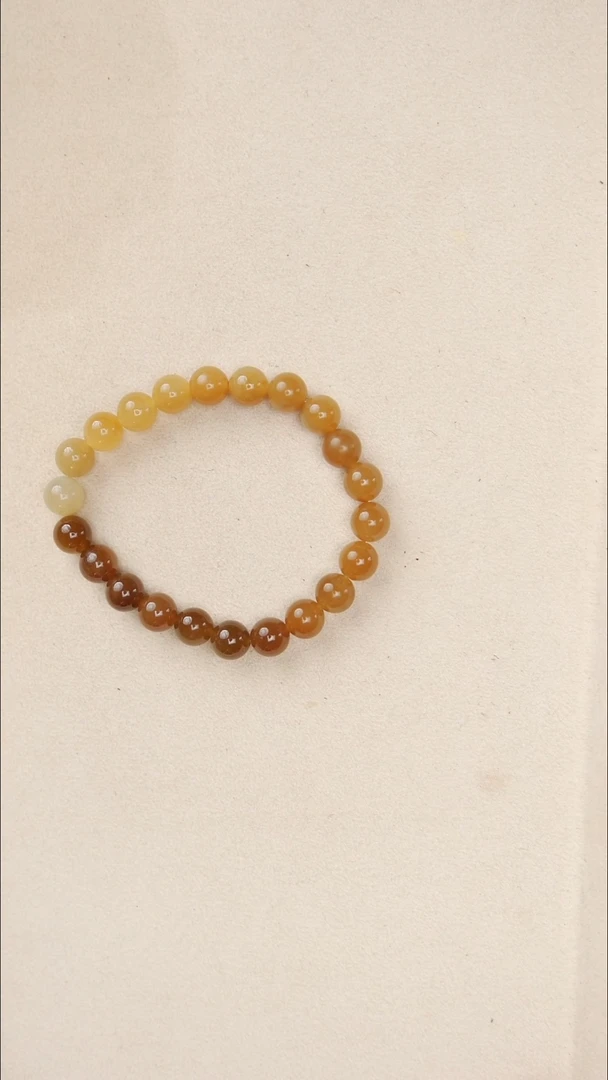 18K金镶嵌手串和田玉（糖玉）手串