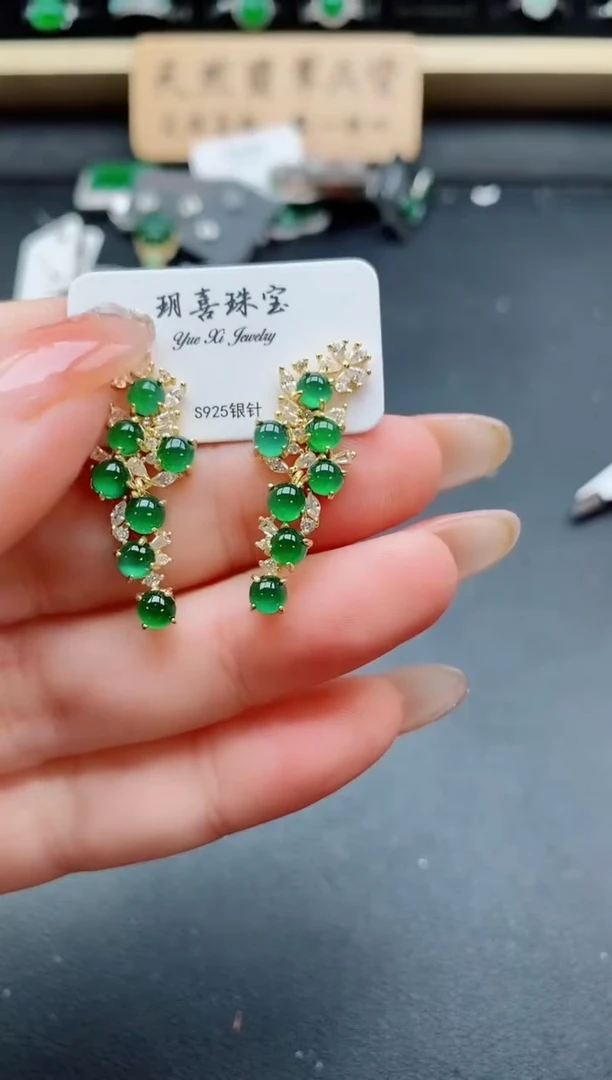 银S925镶嵌戒指翡翠1