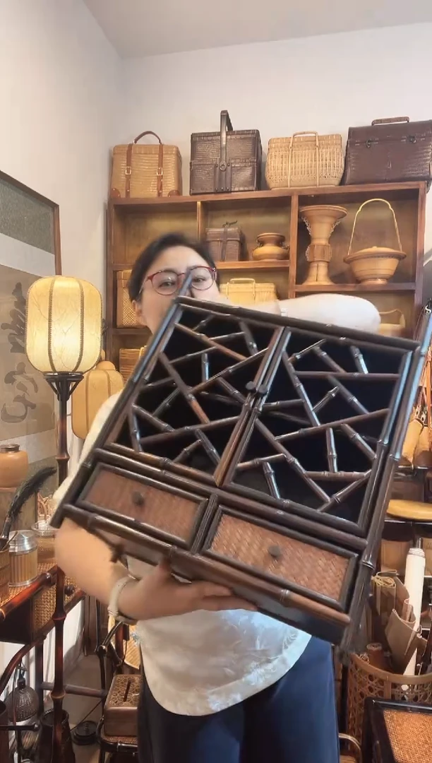 紫竹竹编茶柜茶架