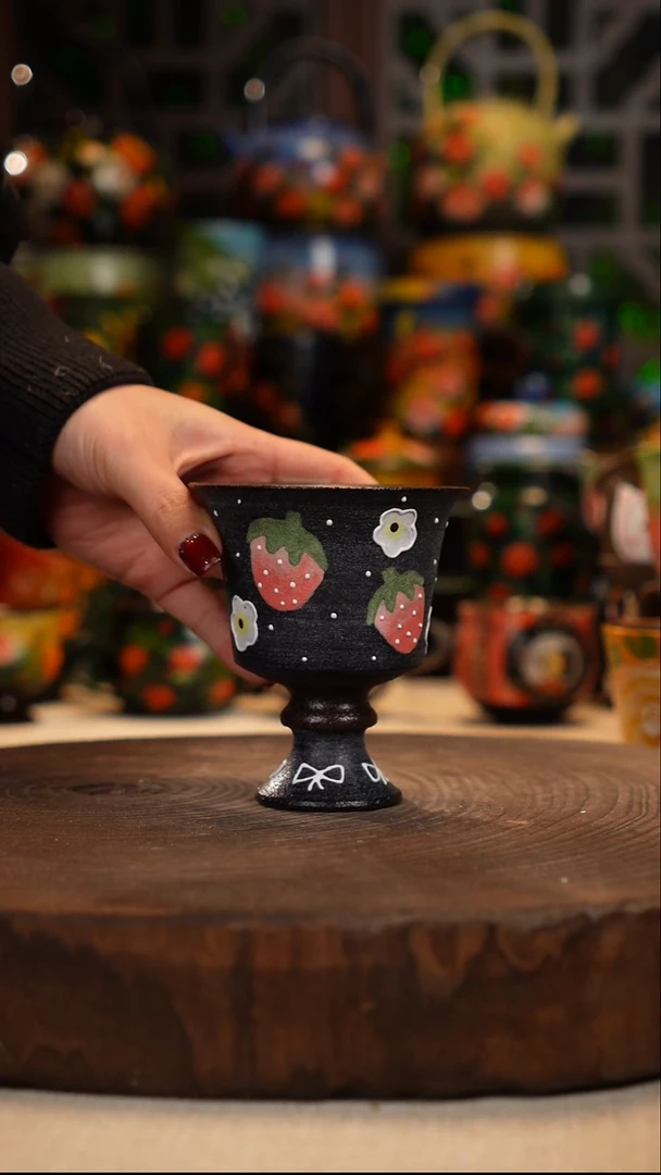 紫砂油画手绘釉下彩