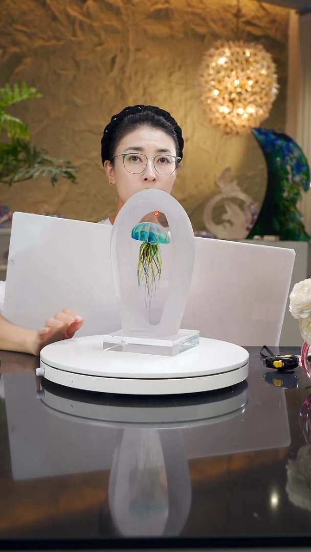 设计款蓝色水母摆件62号