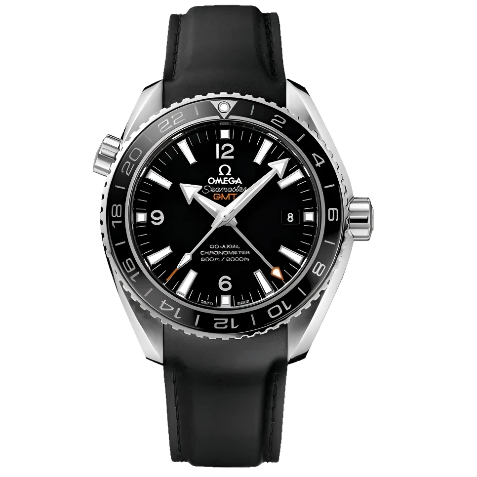 99新 Omega/欧米茄 海马600/GMT/44mm黑盘胶带运动潜水机械男腕表