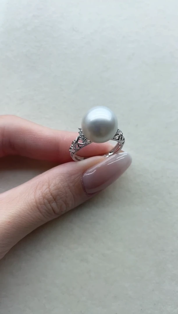 银S925镶嵌海水珍珠戒指69
