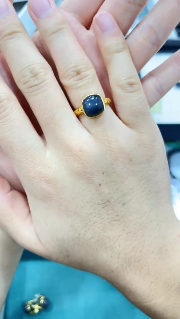 和田玉戒指银S925镶嵌戒指06