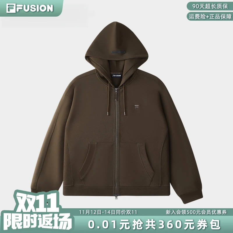 FILA斐乐男时尚潮流连帽运动外套秋季宽松百搭保暖上衣T11M545501