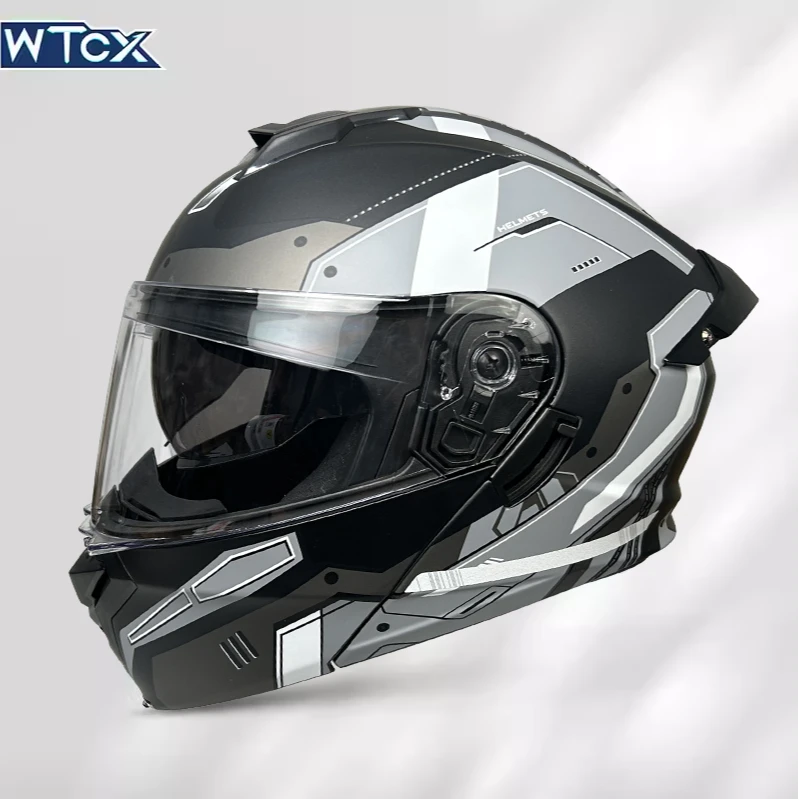 摩托车头盔揭面头盔新国标3C双镜头盔四季揭面头盔安全全盔头盔