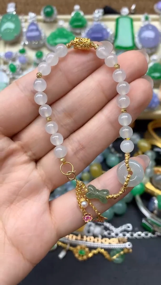 【闪购商品】翡翠手链未镶嵌48中国好珍宝