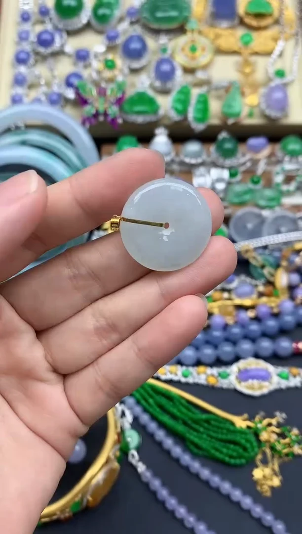 翡翠18K金镶嵌颈饰174-春日珠宝