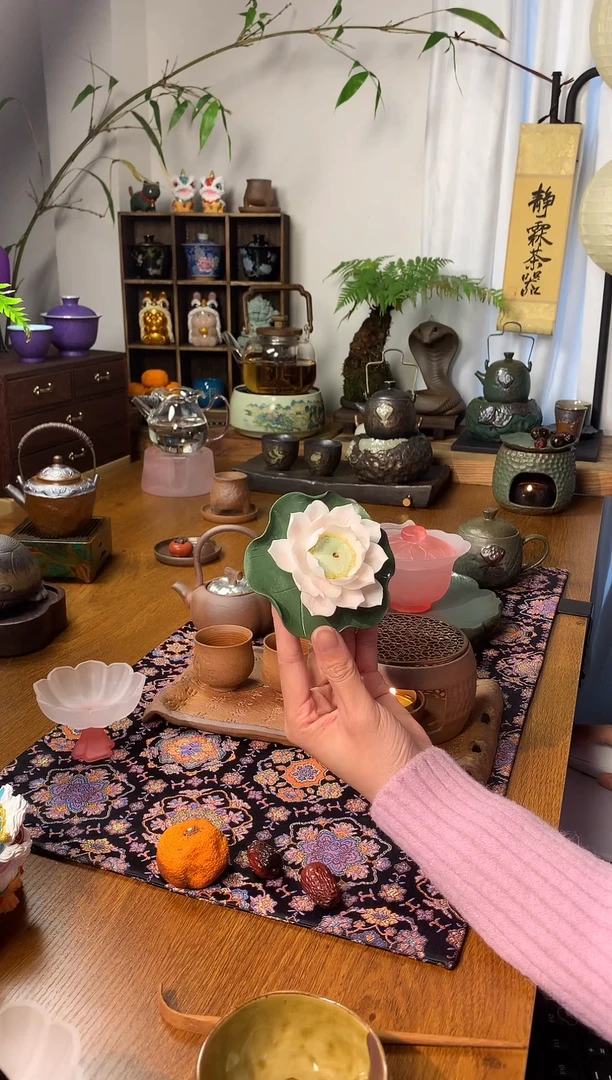 【闪购商品】莲花线香底座新+荷叶绿