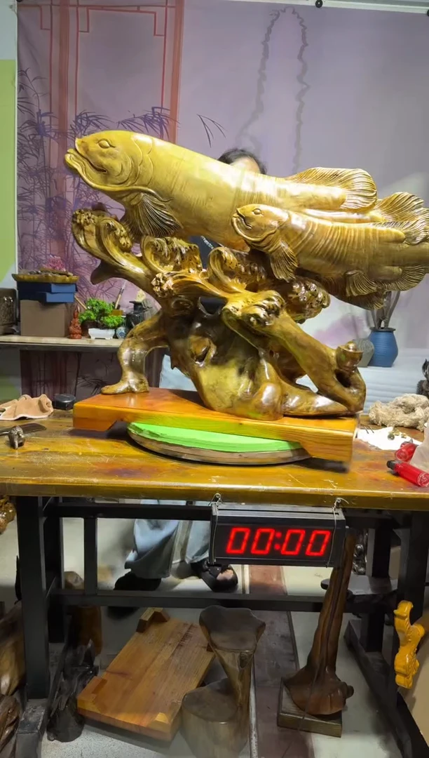 金丝楠明*金丝楠木枯木摆件