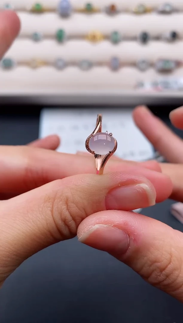 银S925镶嵌戒指翡翠66666666+2