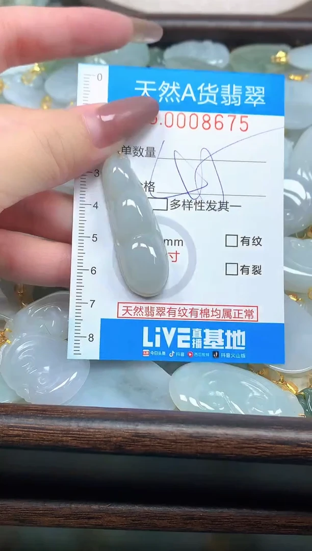 颈饰未镶嵌翡翠净货挂件-8675