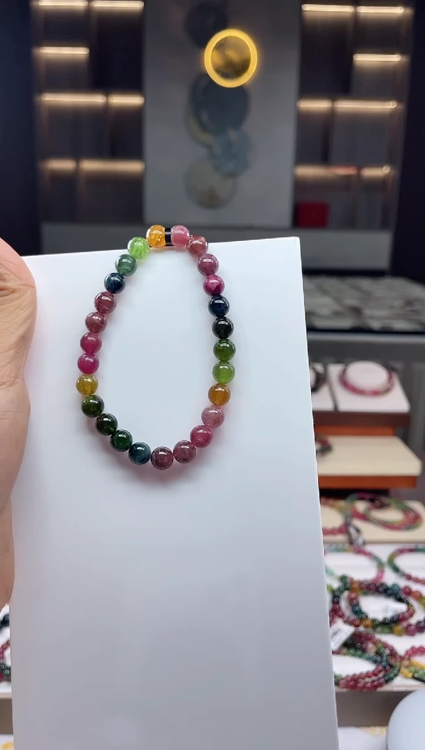 未镶嵌单圈手串碧玺（多样性发一条）Q