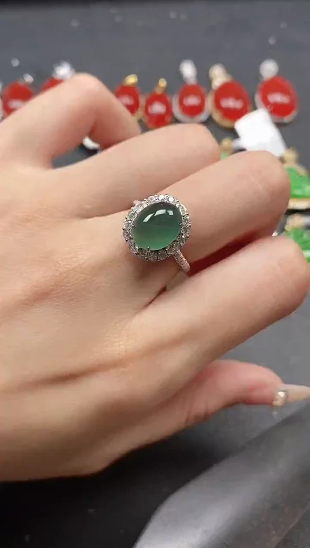 银S925镶嵌戒指翡翠51151