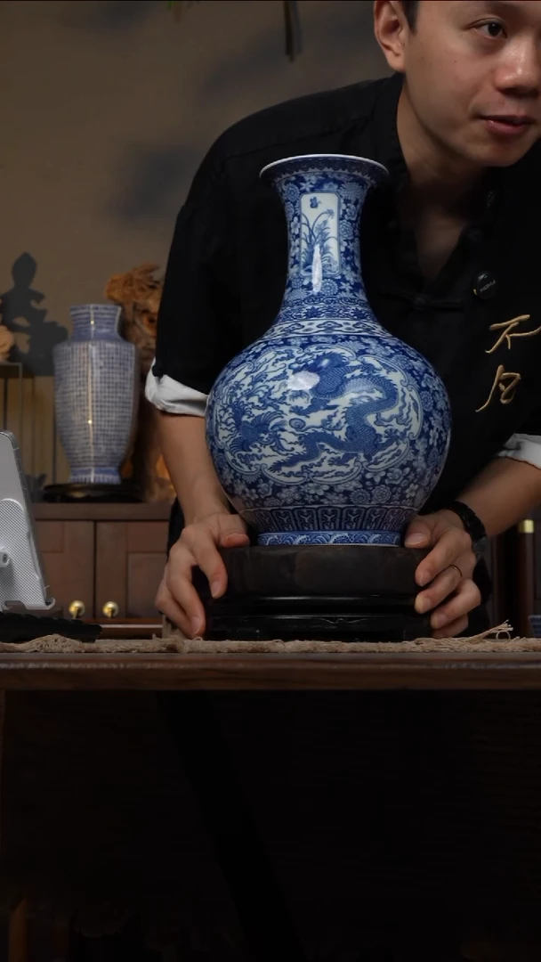 摆件WN问泥景德镇陶瓷花瓶摆件