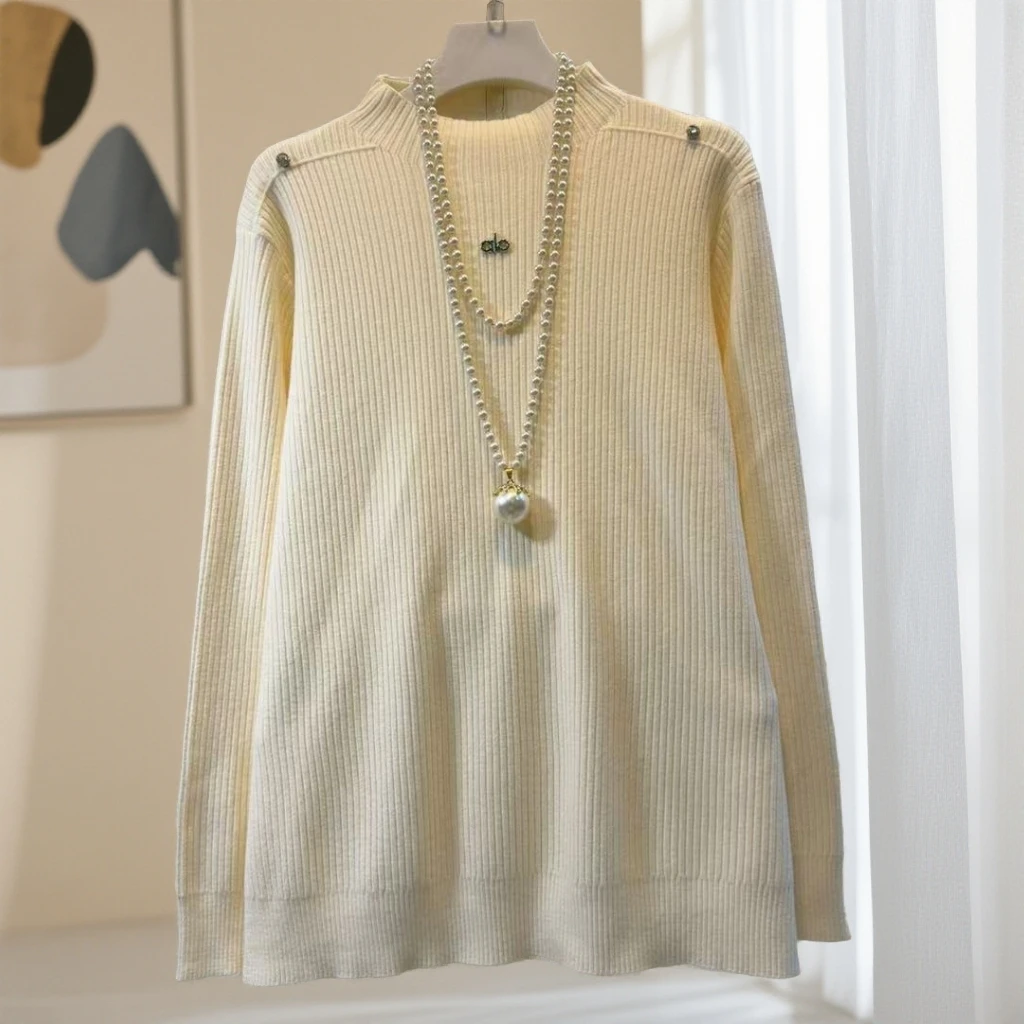 YFE冬季新款韩版简约大码女装百搭休闲针织衫上衣