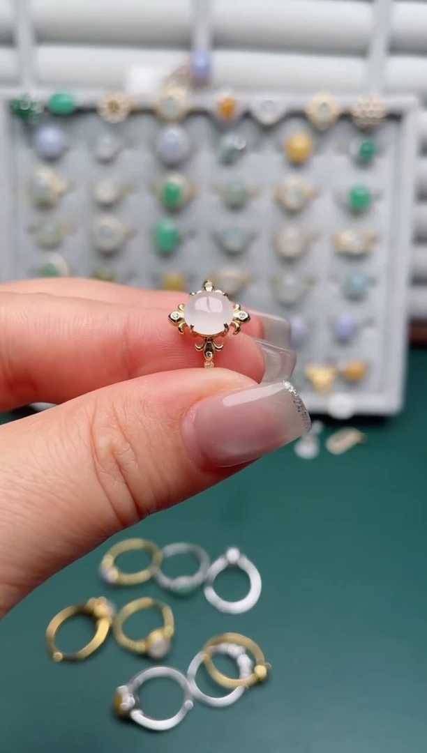 银S925镶嵌戒指翡翠.