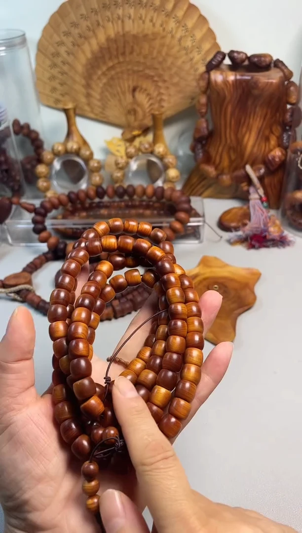 柏木（崖柏）太行崖柏黑油骨料1.0直切108手串