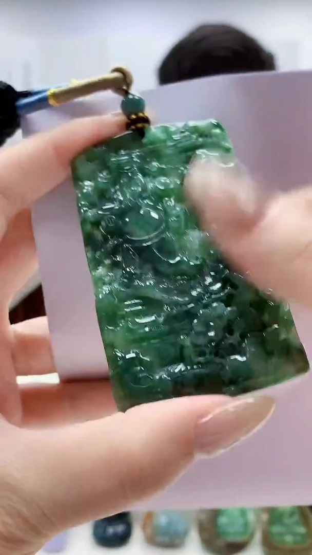 未镶嵌定制翡翠4917lr-毛货挂件56