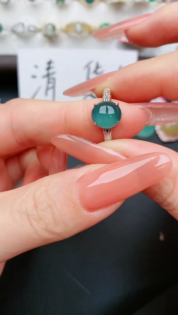 翡翠戒指银S925镶嵌....