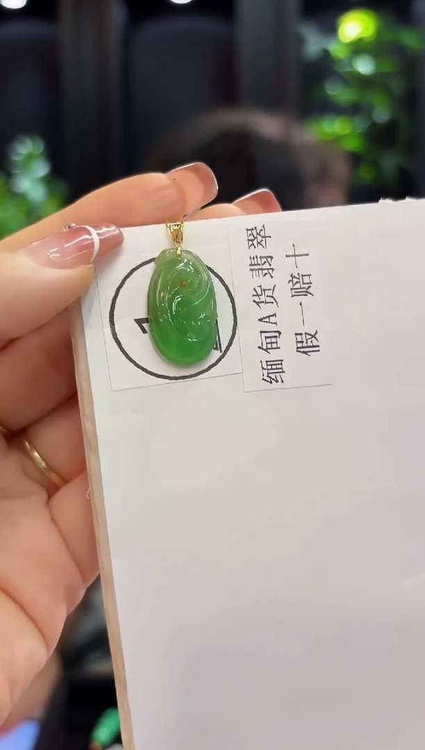 颈饰18K金镶嵌翡翠 缅料A货/支持复检/一件