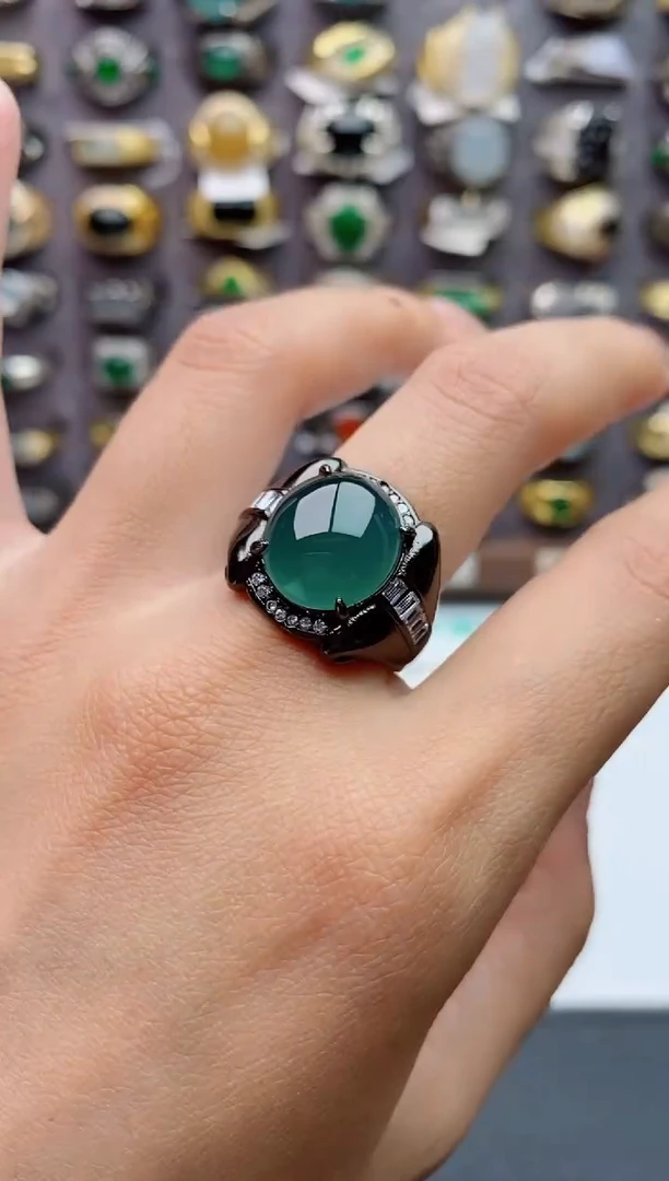 未镶嵌戒指翡翠天然翡翠男戒