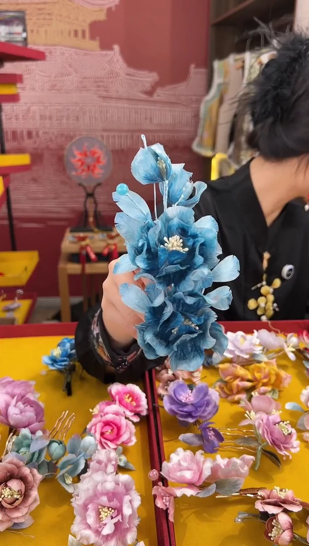 【闪购商品】刺绣非遗绒花（发饰）